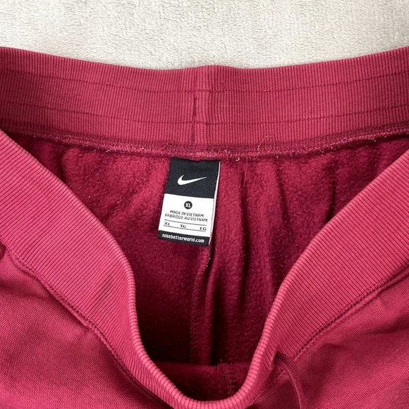 NIKE Sweatpants Mens Maroon Casual Loungewear Athletic Sweats Pockets Swoosh XL - Picture 5 of 8